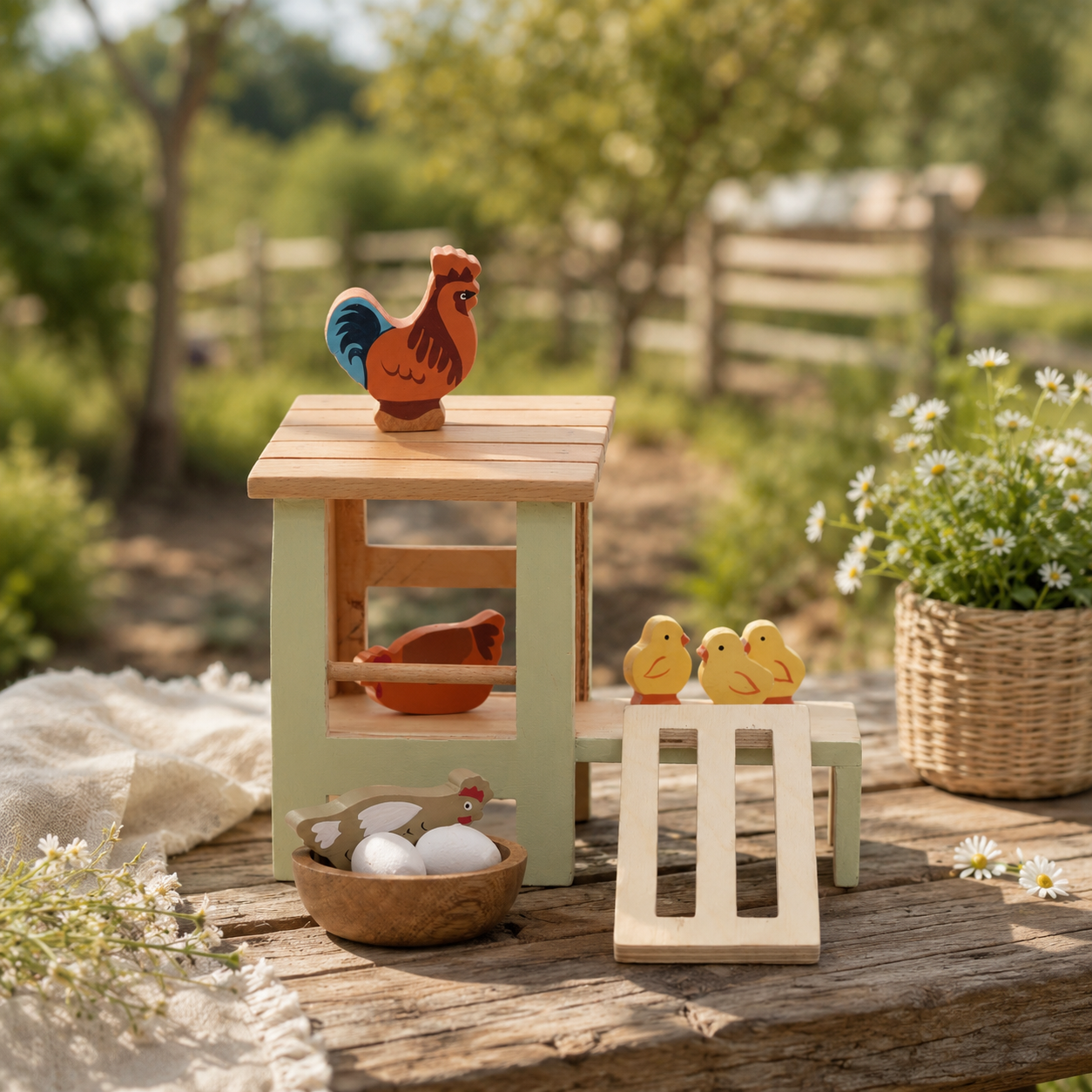 Wooden Chicken Coop Play Set