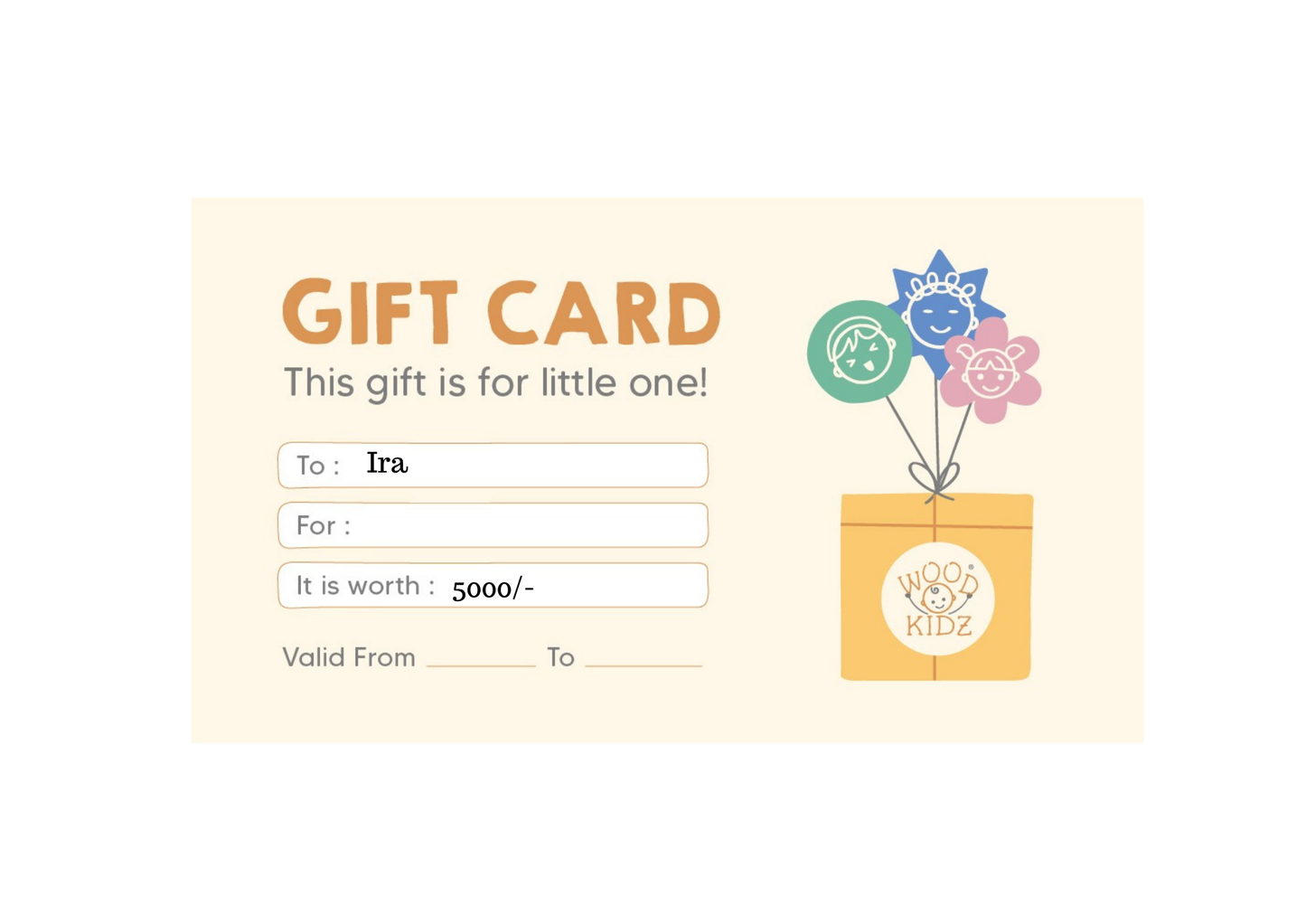 Wood-O-Kidz Gift Card