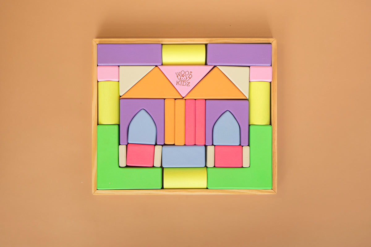 Wood-O-Kidz Neo Wooden Block Set