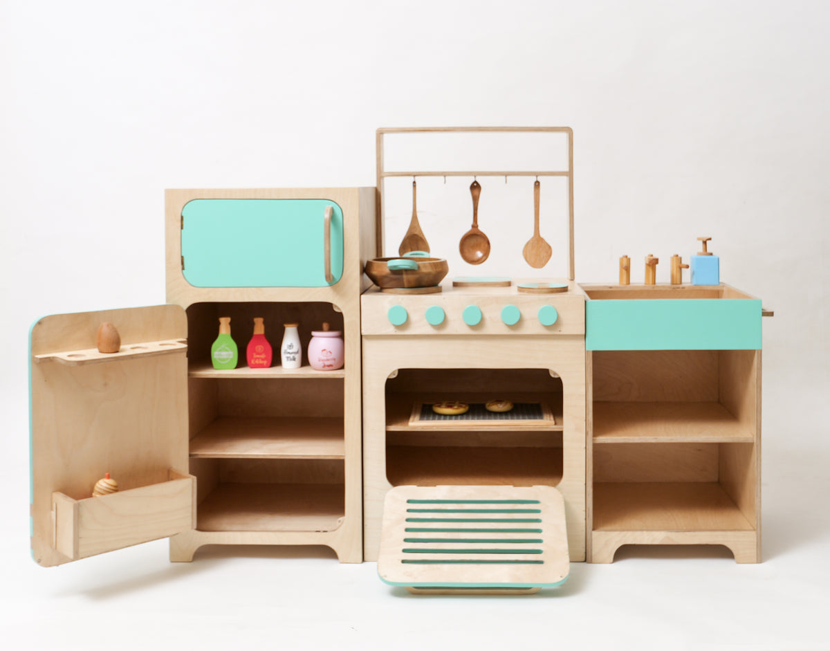 Wooden Play Kitchen Set