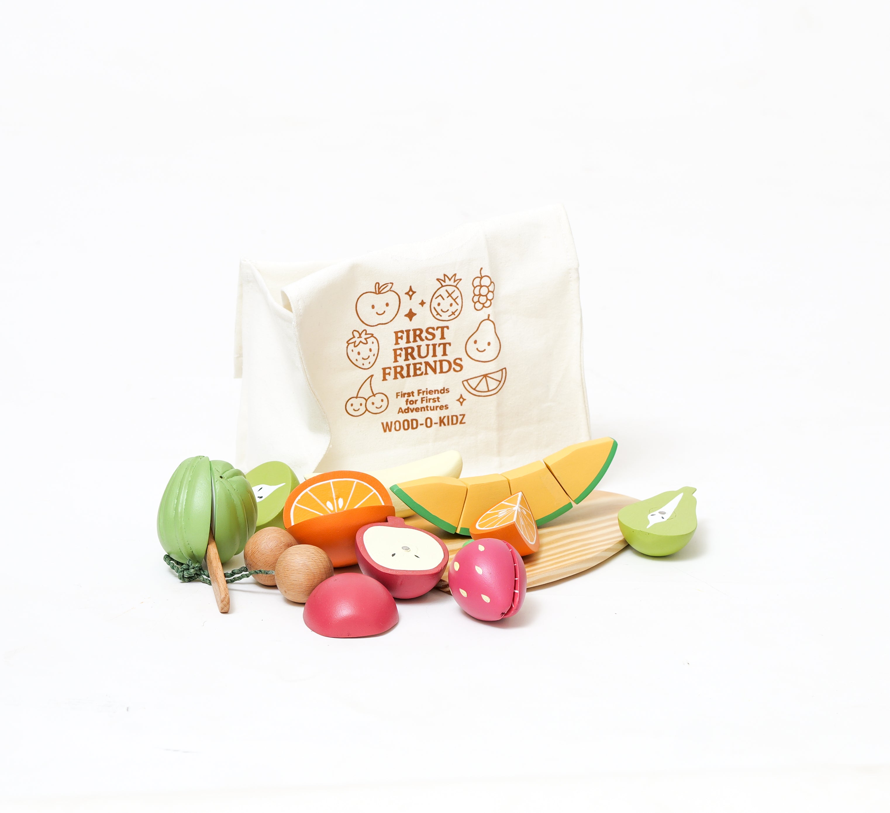 Wood-O-Kidz Wooden Cut Fruit Set
