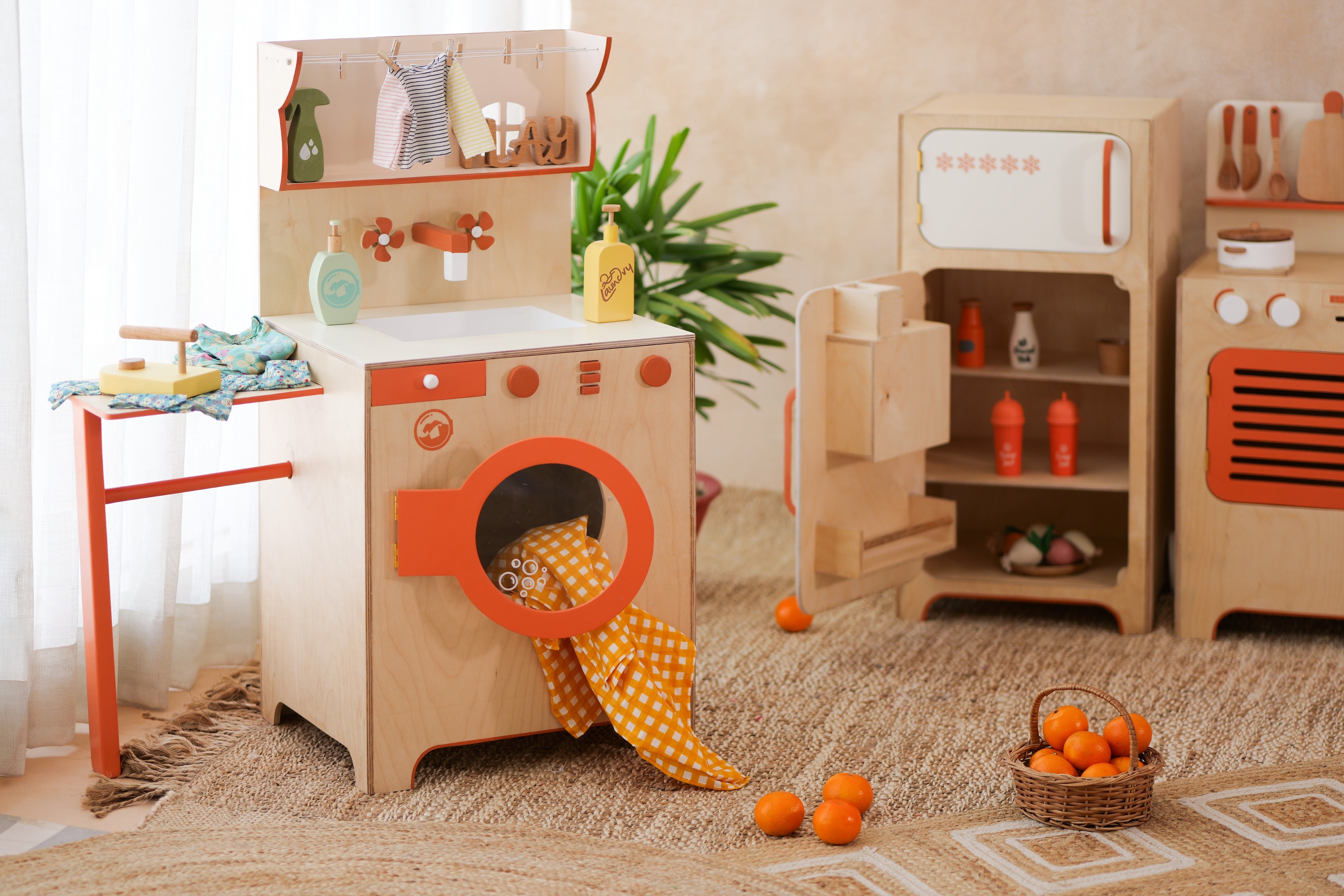 Wooden Laundry Station Play Set