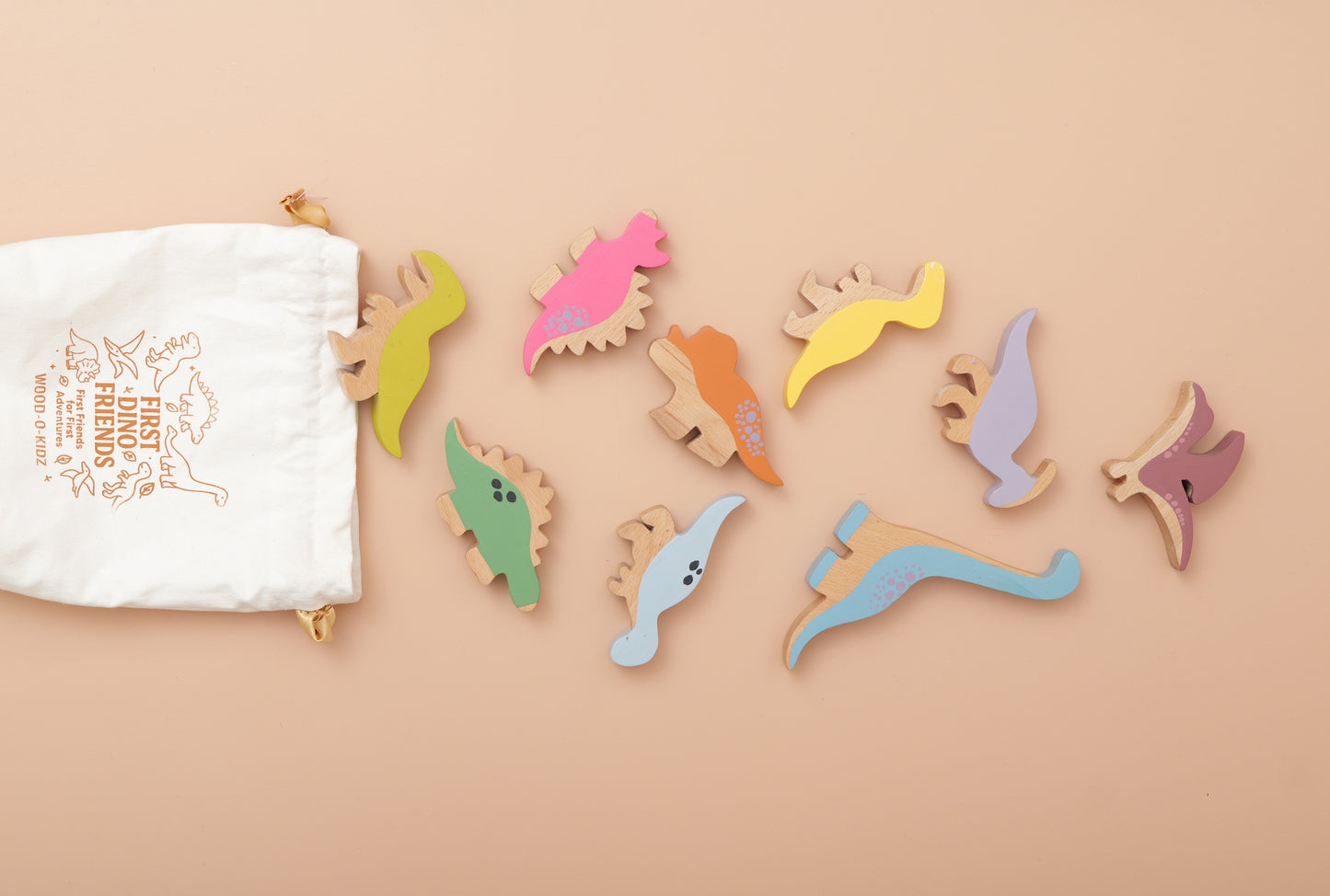 First Dino Friends – Wooden Dinosaur & Plank Play Set