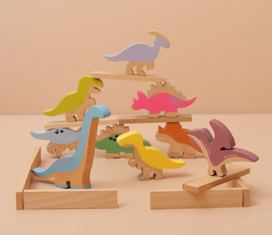 First Dino Friends – Wooden Dinosaur & Plank Play Set