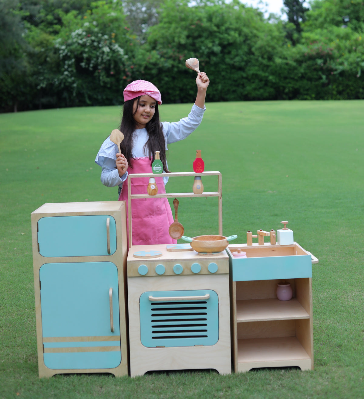 Wooden Play Kitchen Set