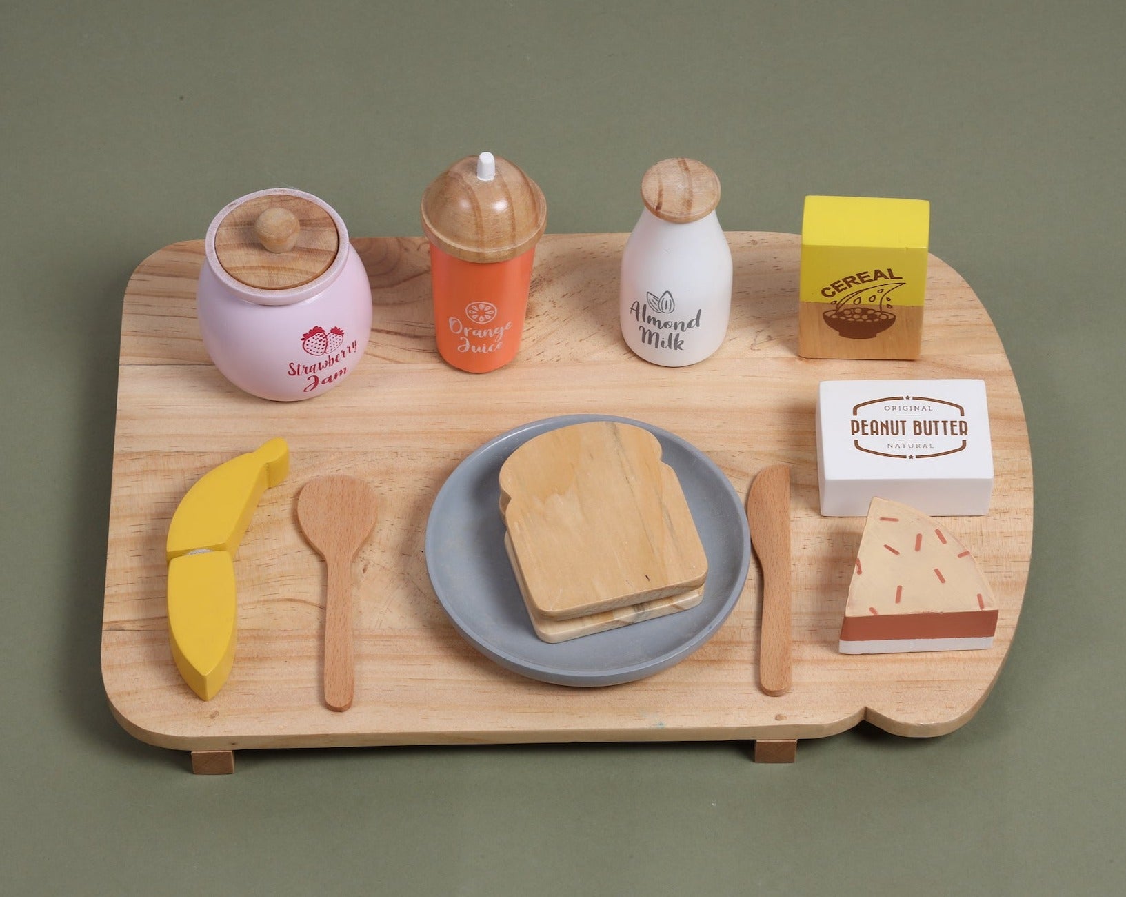 Wooden Breakfast Set for Pretend Kitchen Play