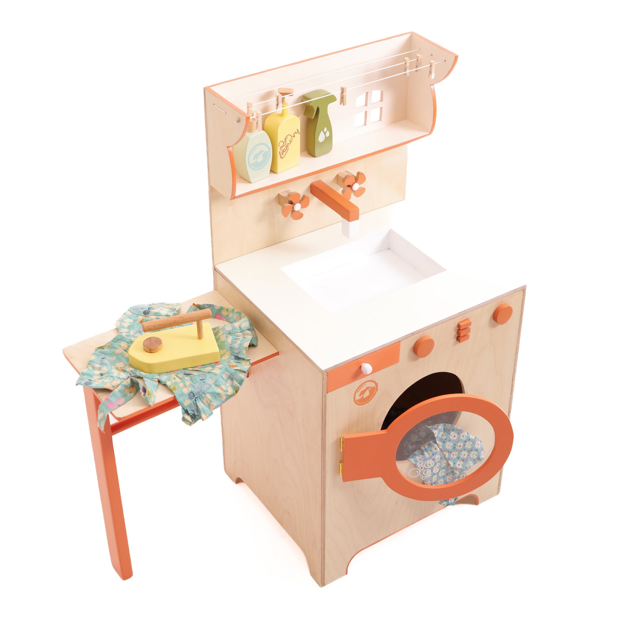 Wooden Laundry Station Play Set