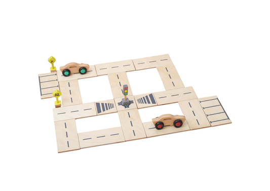 Wooden Road Track Play Set