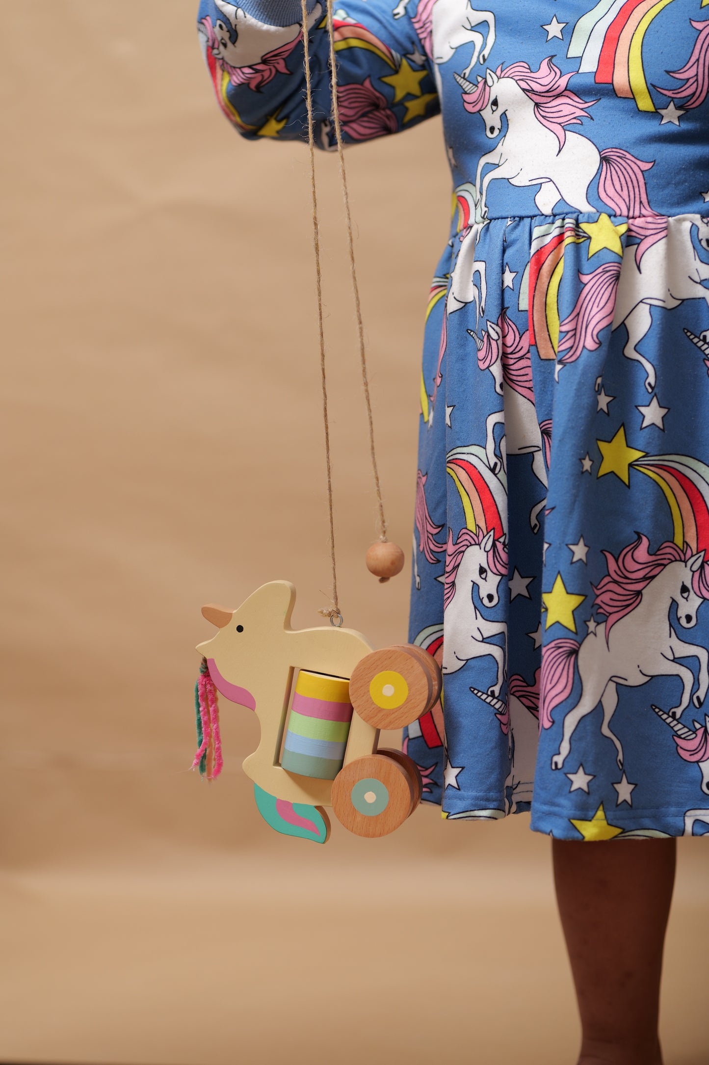 Rainbow Unicorn – Wooden Push & Pull Toy