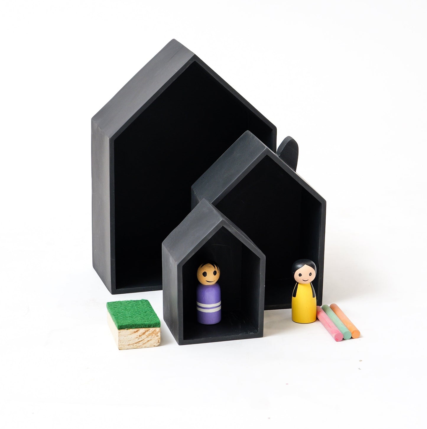Chalkboard Wooden House Set