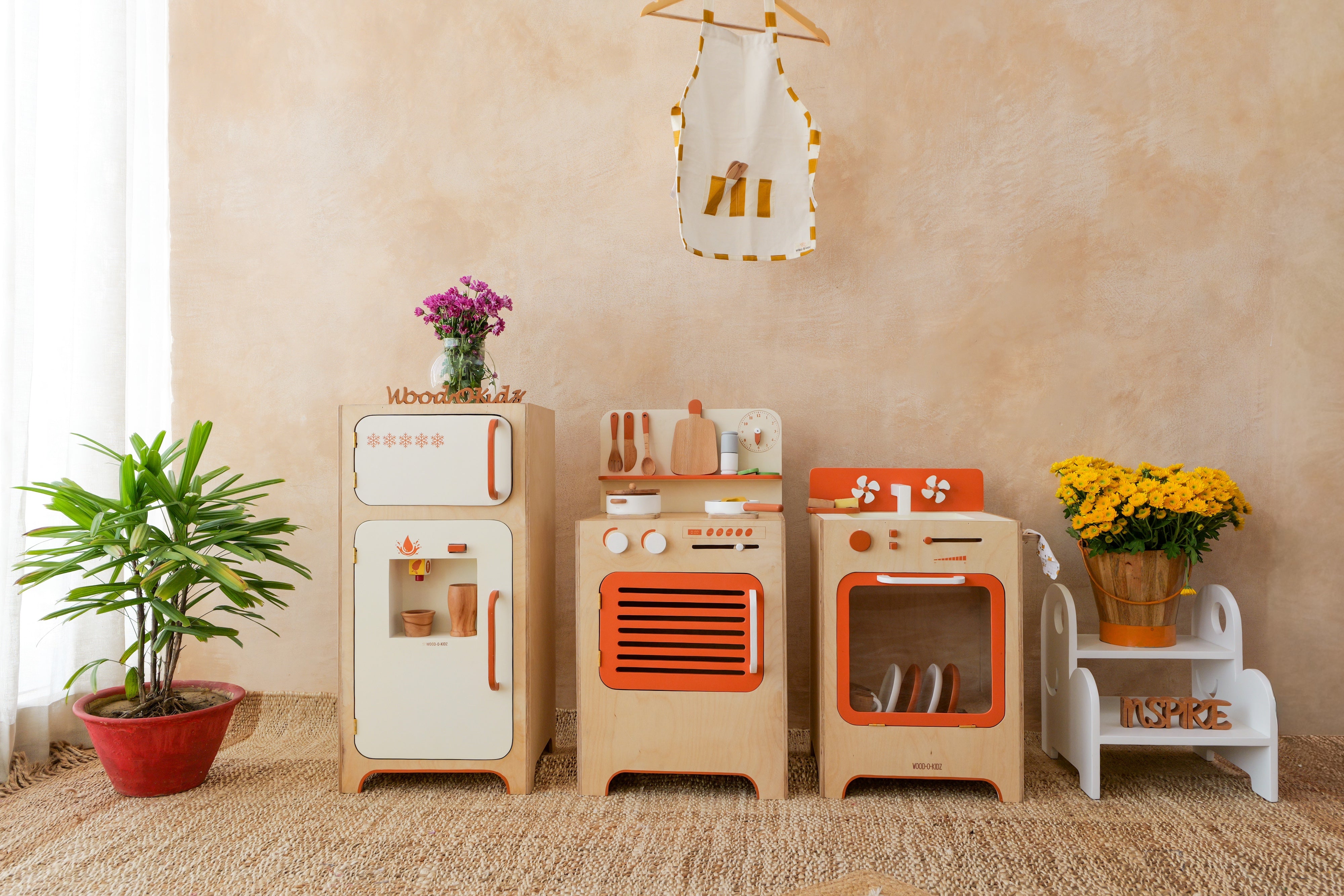 Wood-O-Kidz  Wooden Caramelo Pretend Play Kitchen