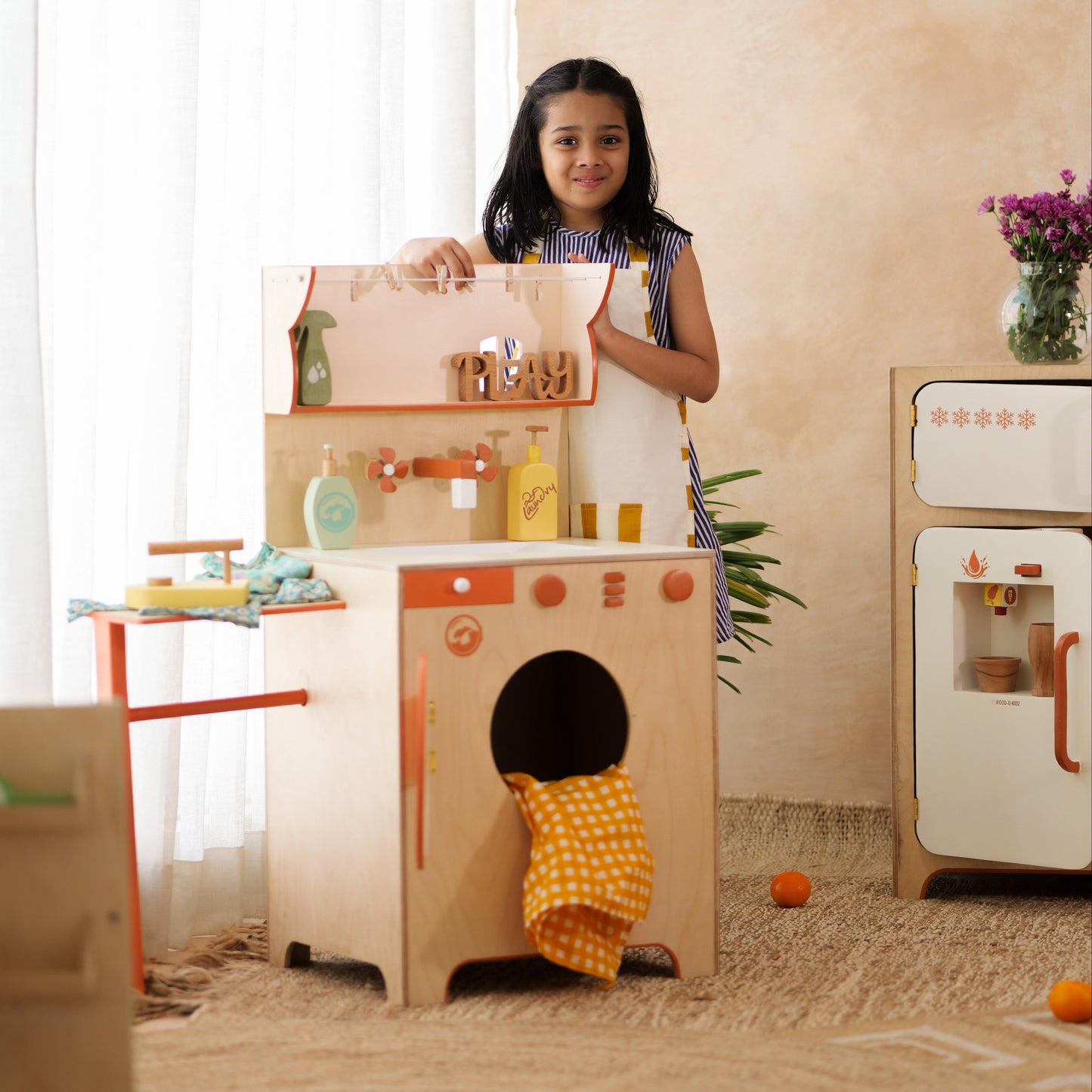 Wooden Laundry Station Play Set