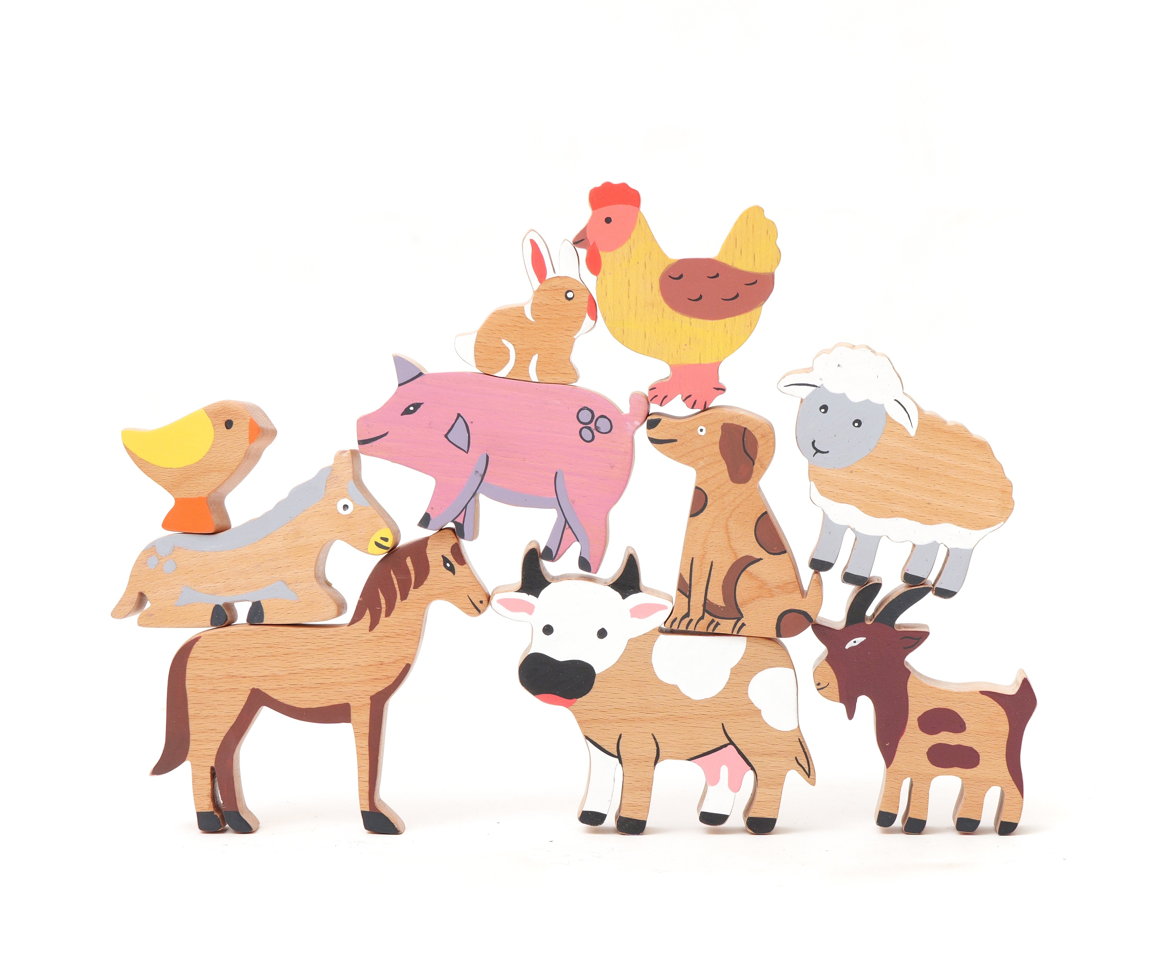 Wood-O-Kidz First Farm Friends - Wooden Stacking Toy