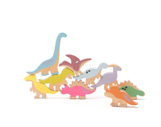 First Dino Friends – Wooden Dinosaur & Plank Play Set
