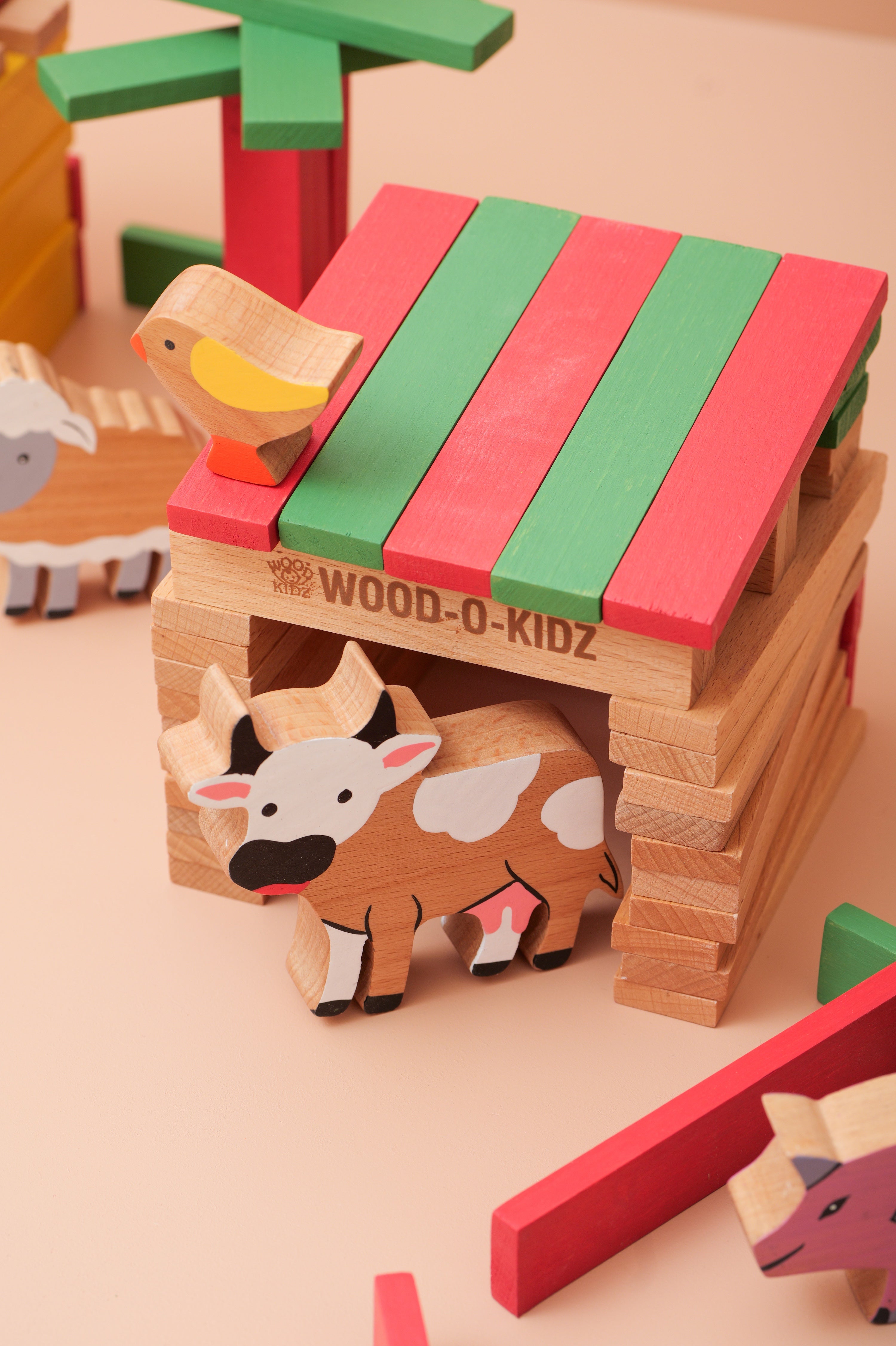 Farm Themed 100-Piece Wooden Plank Set