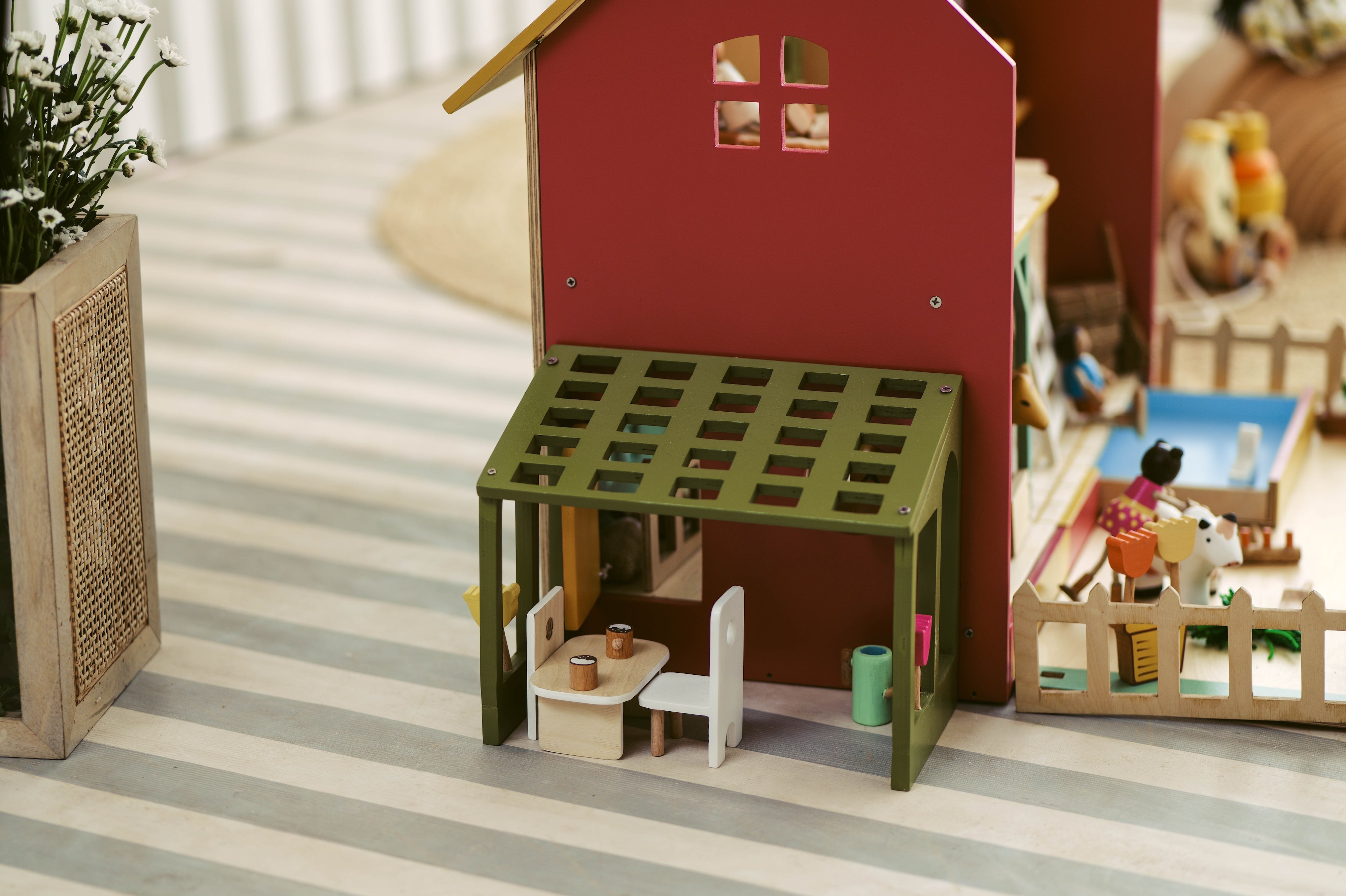 Wood-O-Kidz Wooden Farm Dollhouse