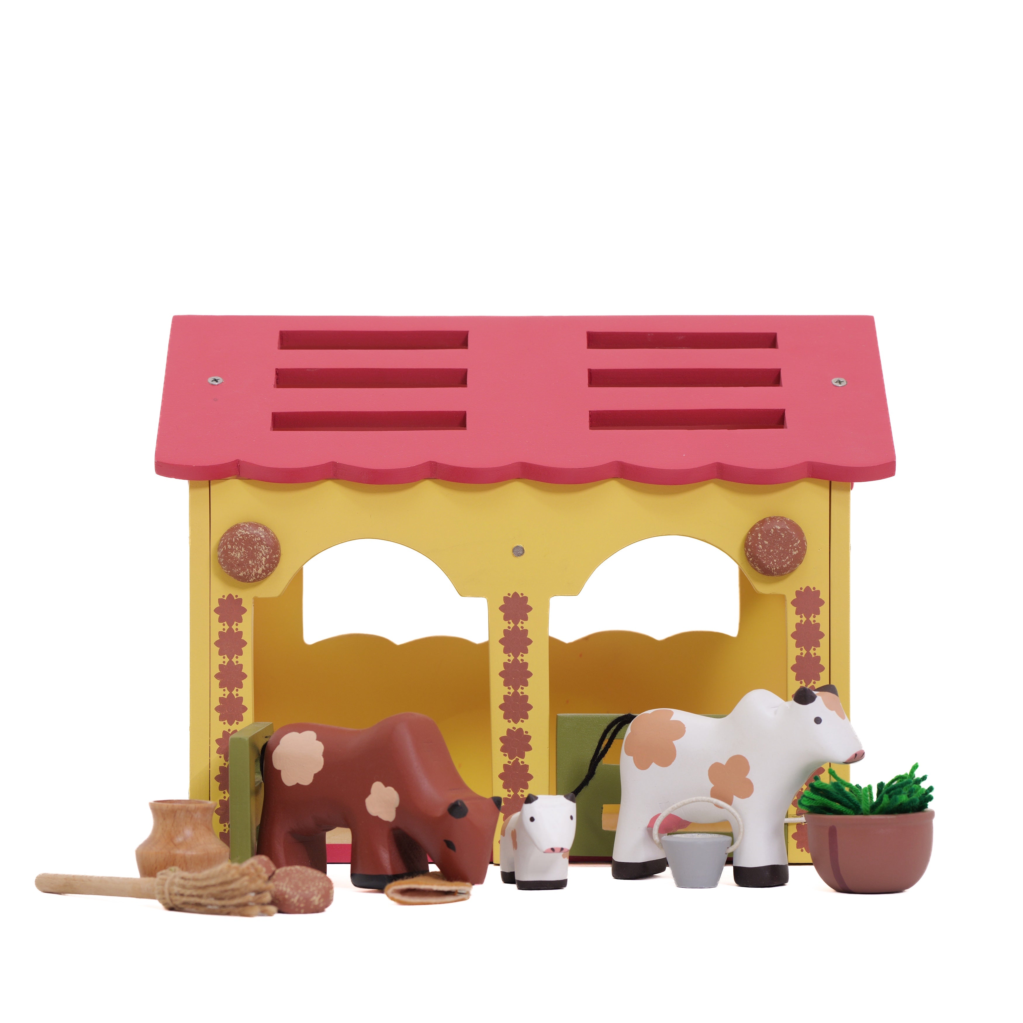 Wooden Gaushala Play Set
