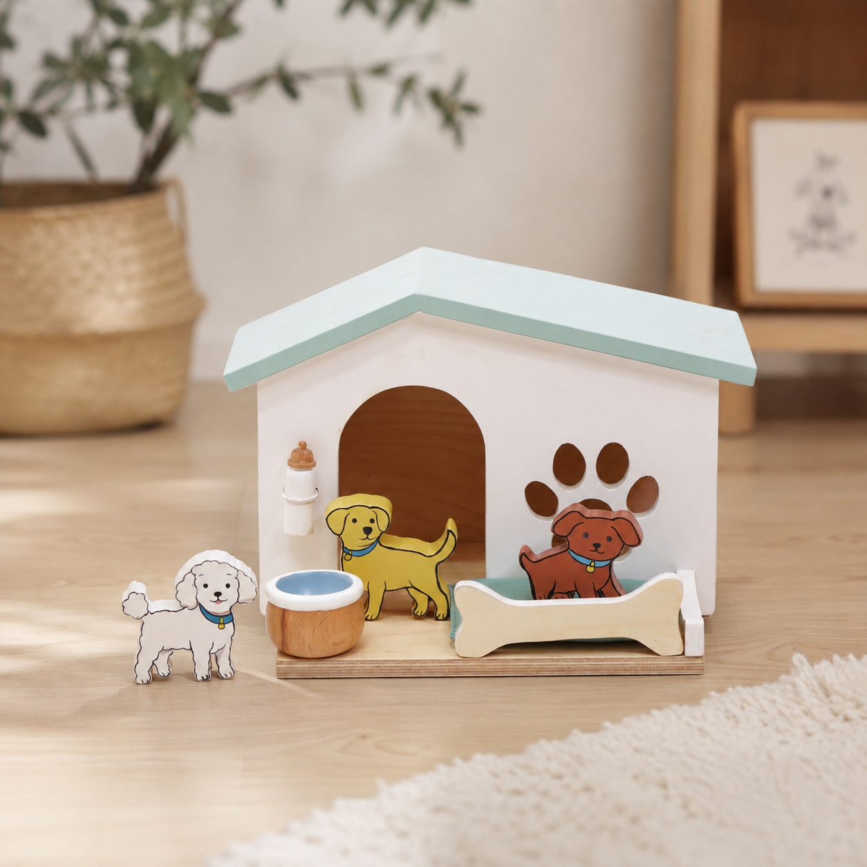 Wooden Pet Care Puppy Play Set